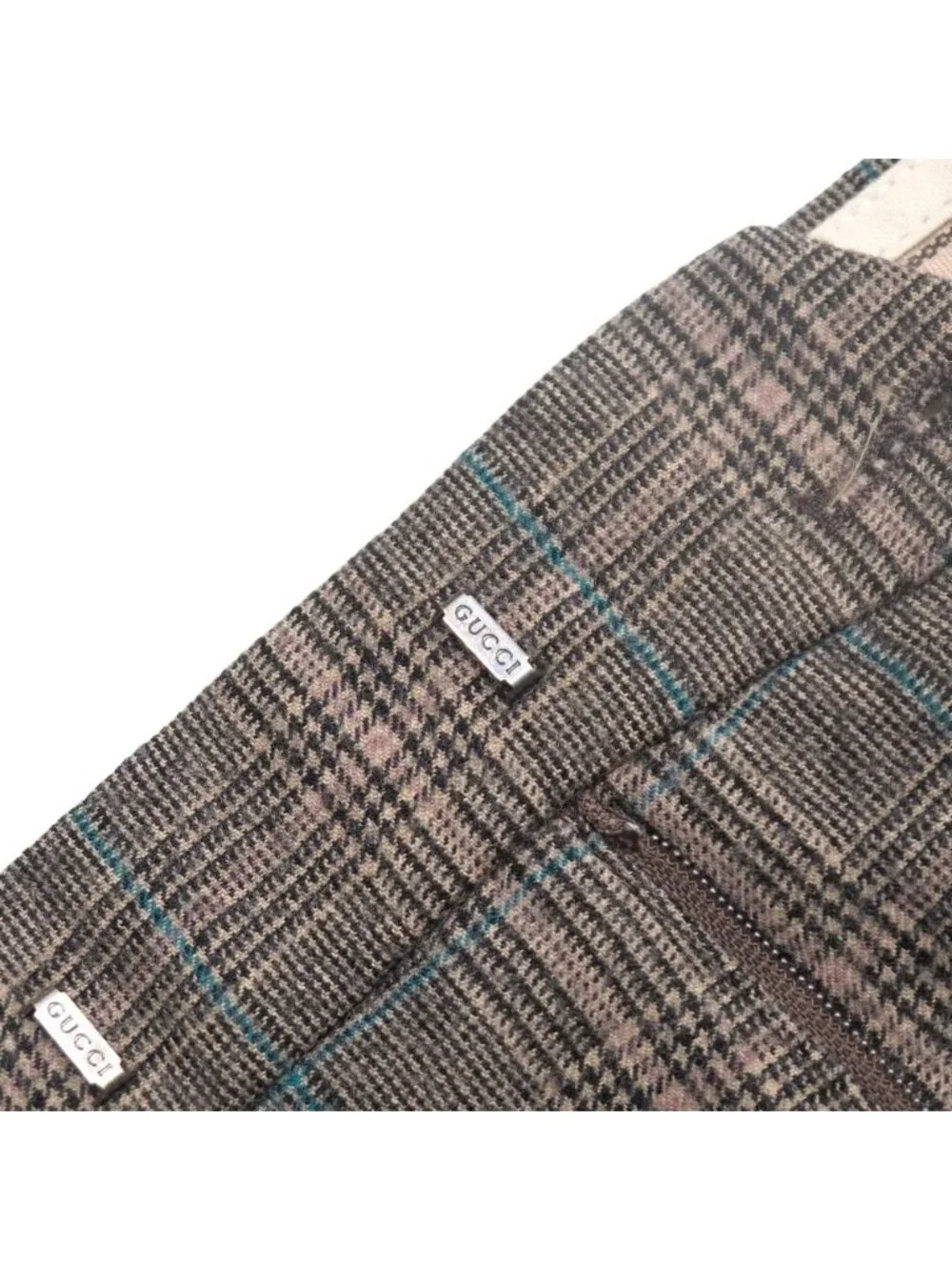 Gucci Pants 50 Trousers Tapered Glen Check 3/4 Length